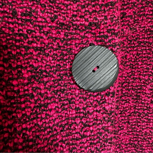 Willow Collared Button Down Cardigan Sweater Fuchsia Black S - Picture 8 of 8